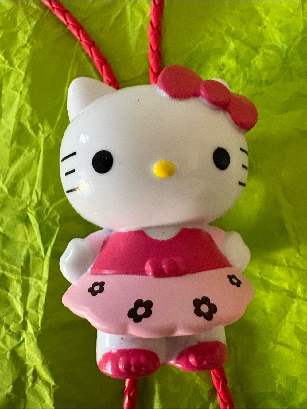 Hello Kitty Pink and White Bow Pendant Bolo Tie